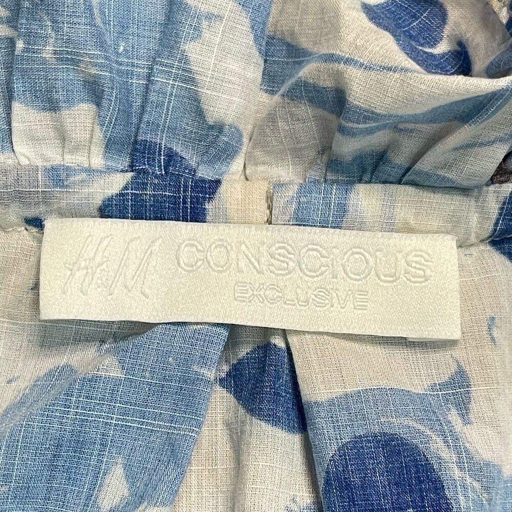 H&M Conscious Exclusive Organic Cotton Babydoll Dress Ruffles XS Resort Summer - Picture 11 of 16
